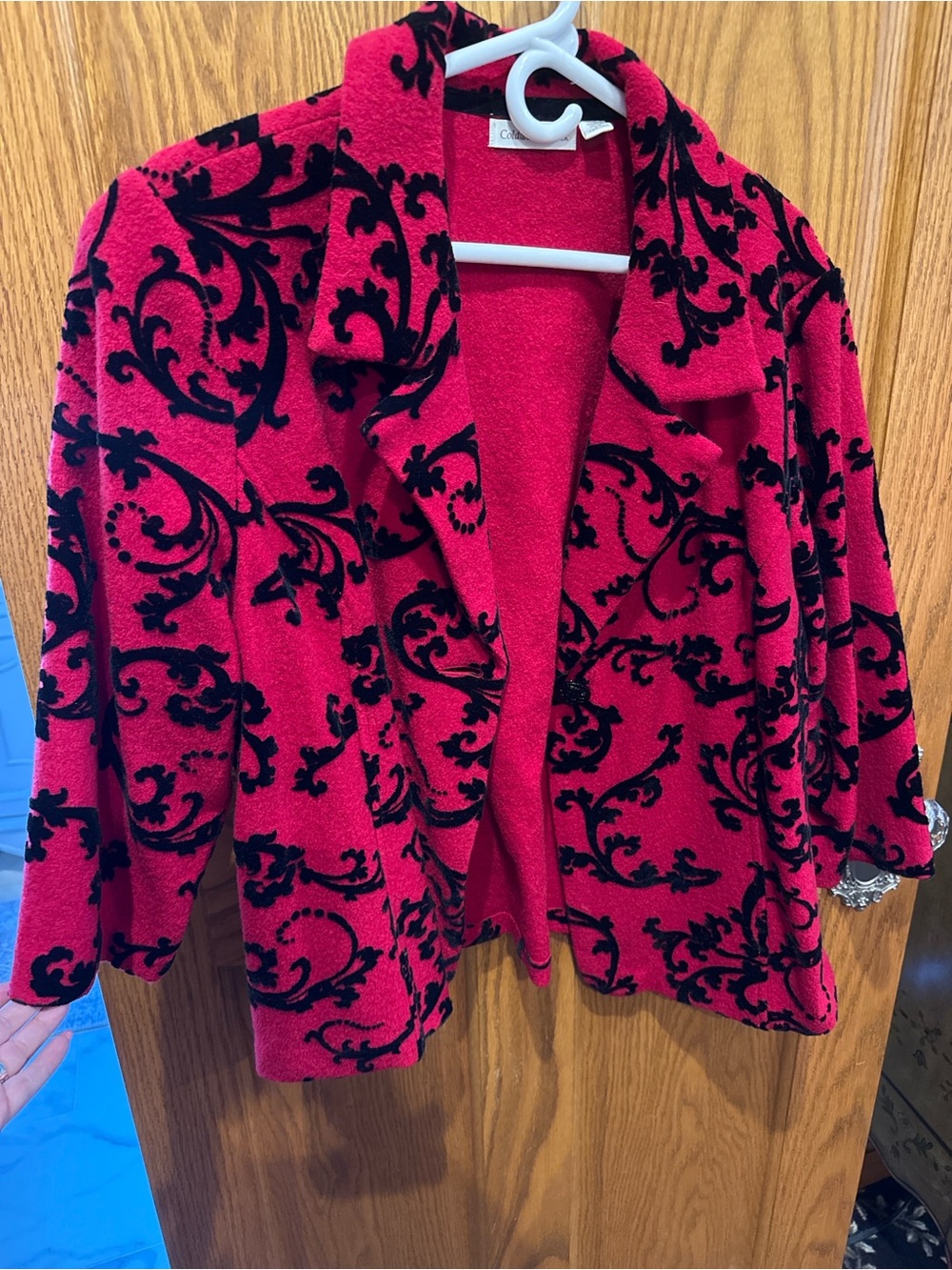 Women's Red and Black Patterned coat